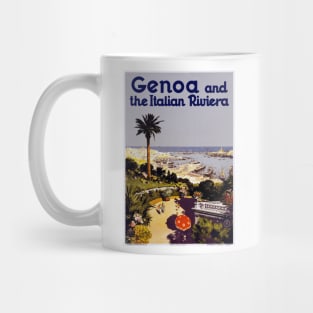 Genor and the Italian Riviera - Vintage Travel Poster Design Mug